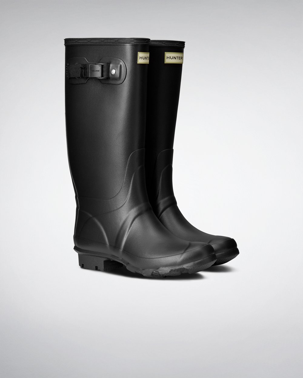 Womens Hunter Huntress Leg - Wide Fit Rain Boots Black - 6523-YVMFK